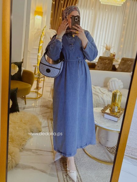 فستان جينز فخم مع Belt