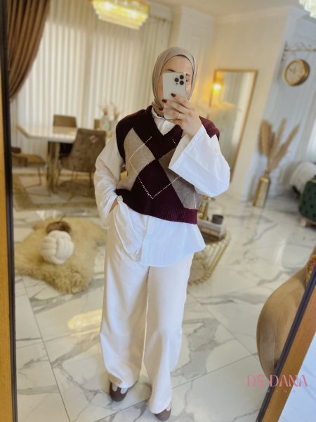 ڤيست برغندي بدون قميص