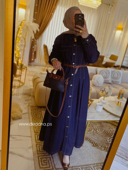 فستان جينز مميز مع Belt